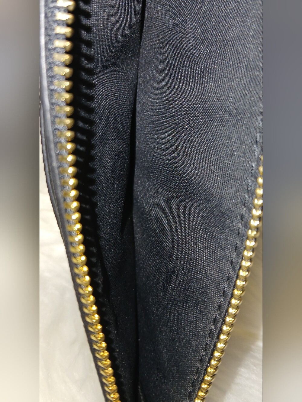 Coach Slim Black Leather Wristlet/Wallet with Gold Accent - Picture 4 of 4